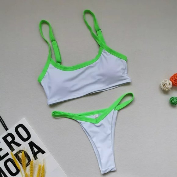 Solid Stripe Two Piece Bikini Set - Picture 5 of 6